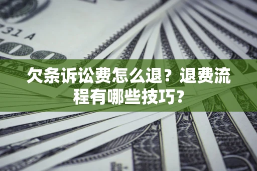 武汉欠条诉讼费怎么退？退费流程有哪些技巧？