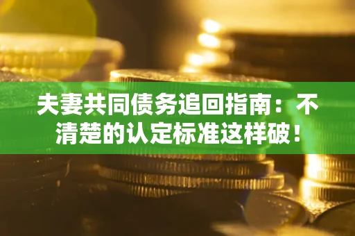 武汉夫妻共同债务追回指南：不清楚的认定标准这样破！