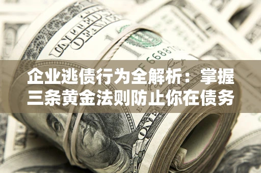 武汉企业逃债行为全解析：掌握三条黄金法则防止你在债务乱局中“踩雷”