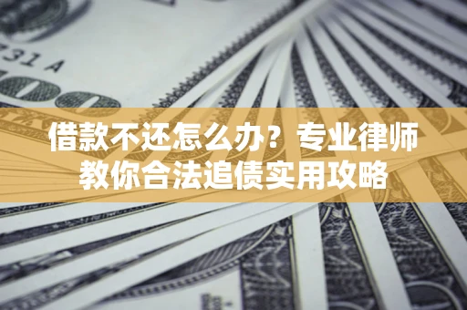 武汉借款不还怎么办？专业律师教你合法追债实用攻略