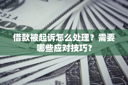 武汉借款被起诉怎么处理？需要哪些应对技巧？